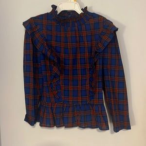 Plaid ruffle top